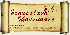 Hranislava Ikodinović vizit kartica